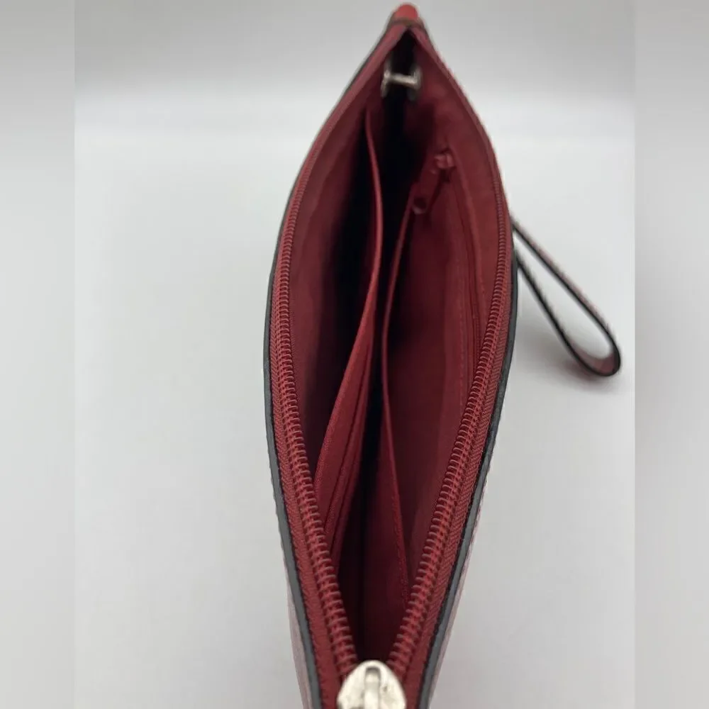 Pelle Studio Wilsons Italian Leather Unisex Wristlet Cherry Color
